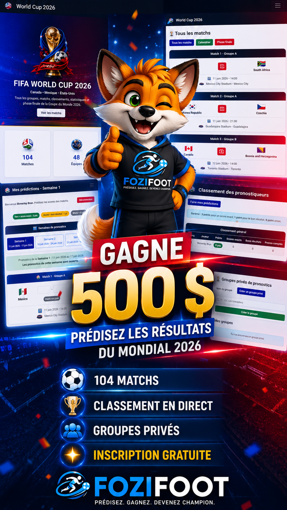 Concours FoziFoot 500 dollars